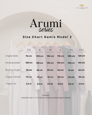 SIZE CHART_ARUMI_GAMIS MODEL 2